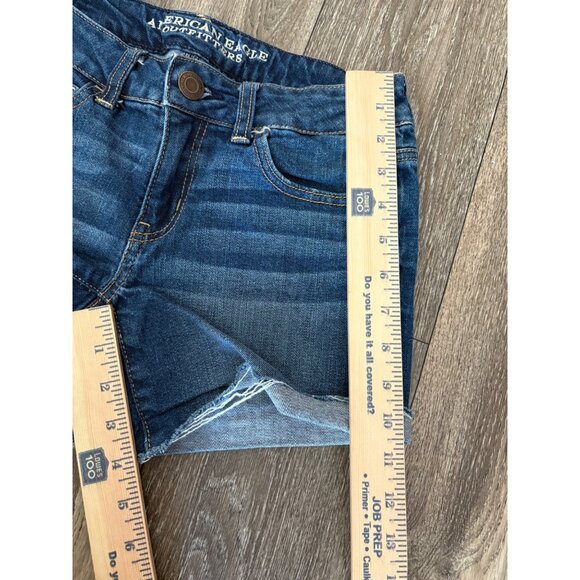AMERICAN EAGLE WOMENS STRETCH JEAN DENIM BLUE SHORTS SIZE 4 - Picture 4 of 7